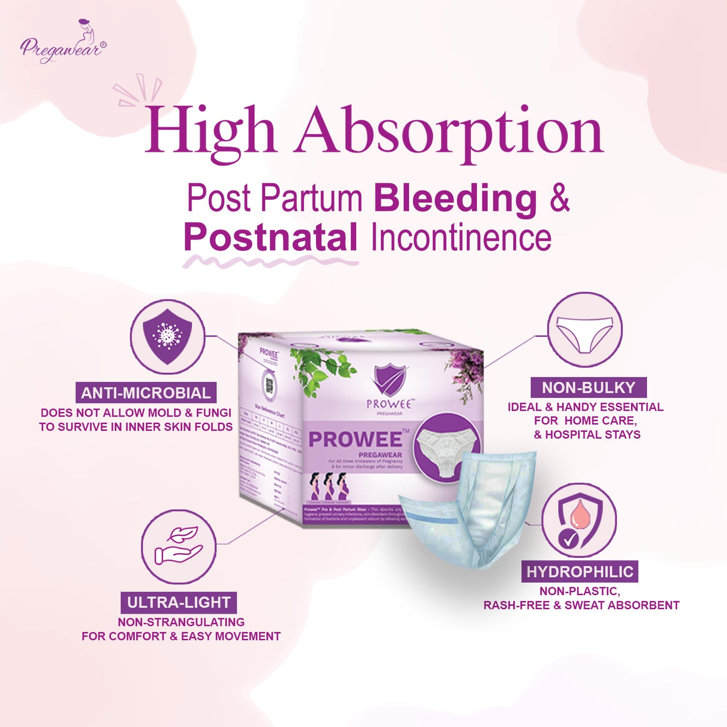 Pregawear Regular Disposable Panty & Maternity Pad Combo for Women during Pregnancy Stain-Proof
