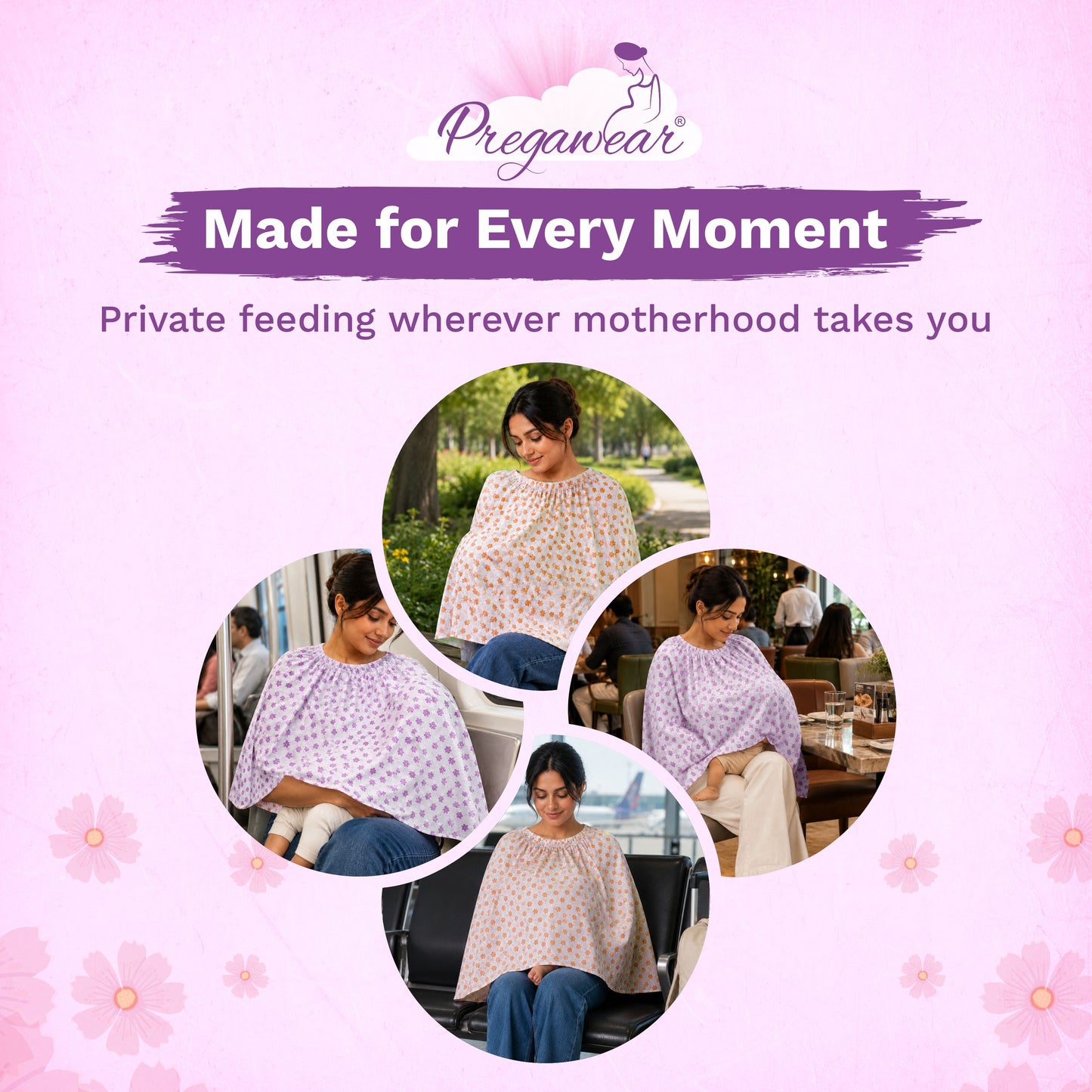 Disposable Nursing Cover for Breastfeeding | Mothers | Anti-Rash & Antifungal-Treated Fabric | Soft, Breathable & Lightweight | Travel-Friendly Feeding Cover