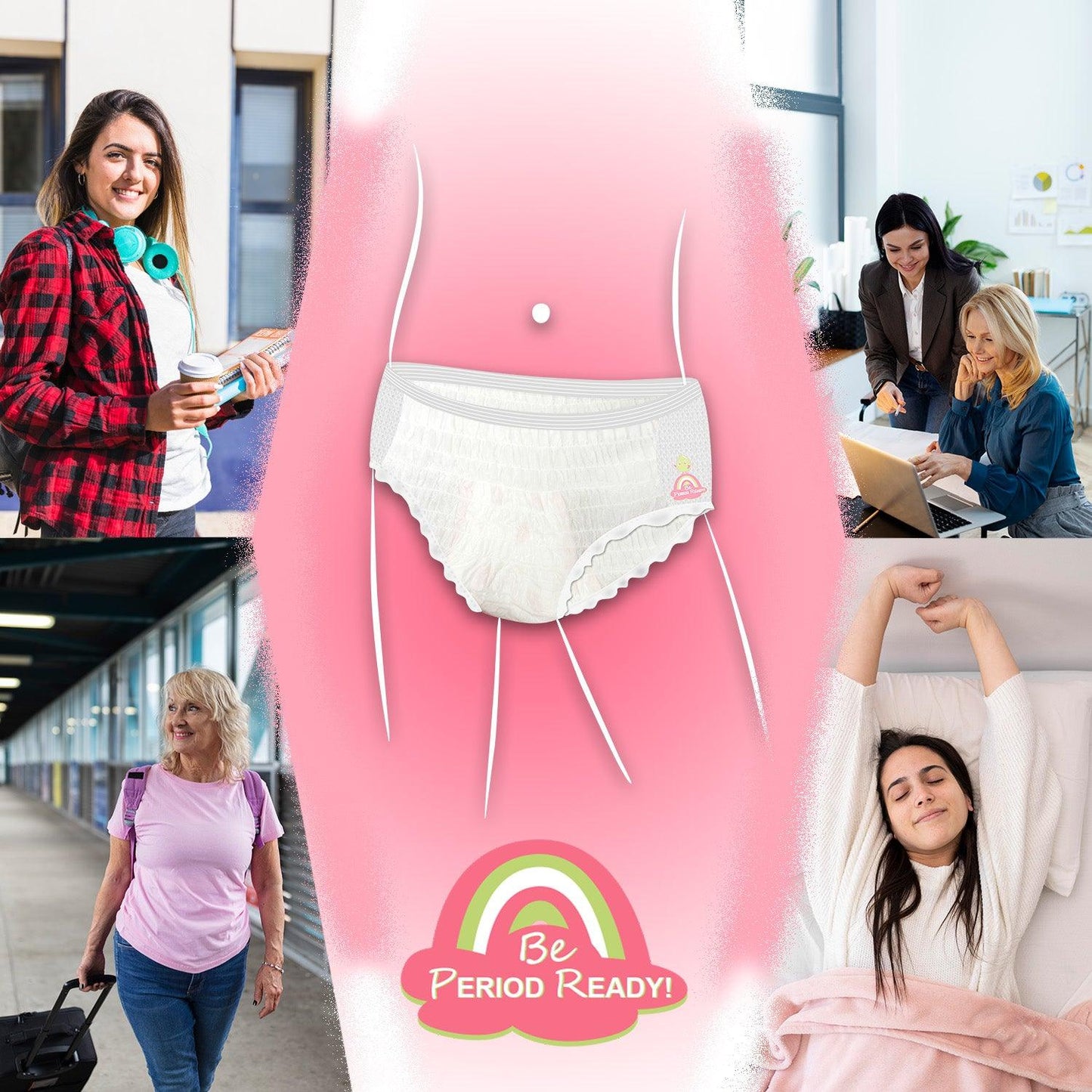 Prowee Disposable Period Panty for Heavy Flow 360 Degree Coverage with Leak Guard and Ultra-Absorbent Core - Prowee