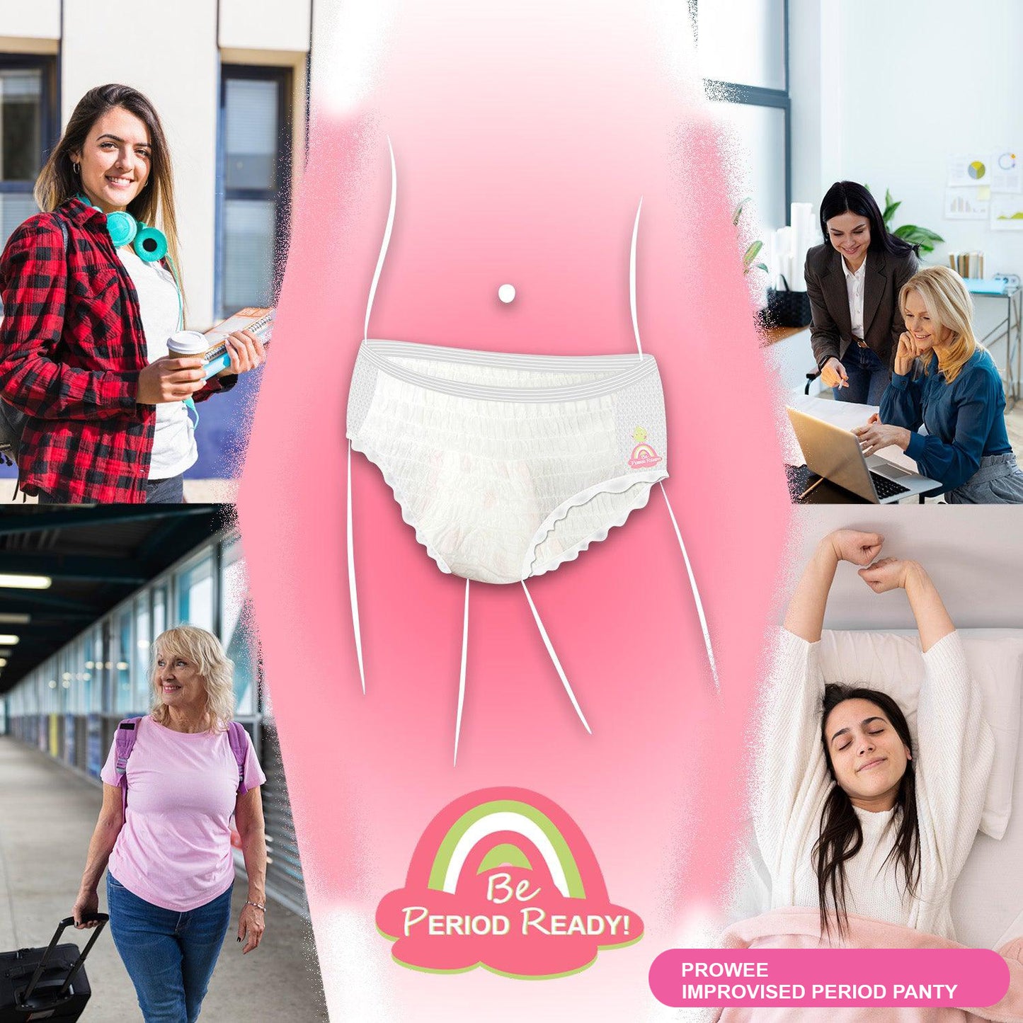 Improvised Period Panty-Panties designed for Heavy Flow,360 Degree Coverage with Leak Guard and Ultra-Absorbent Core, All night protection from heavy flow. PROWEE- Improvised Period Panty