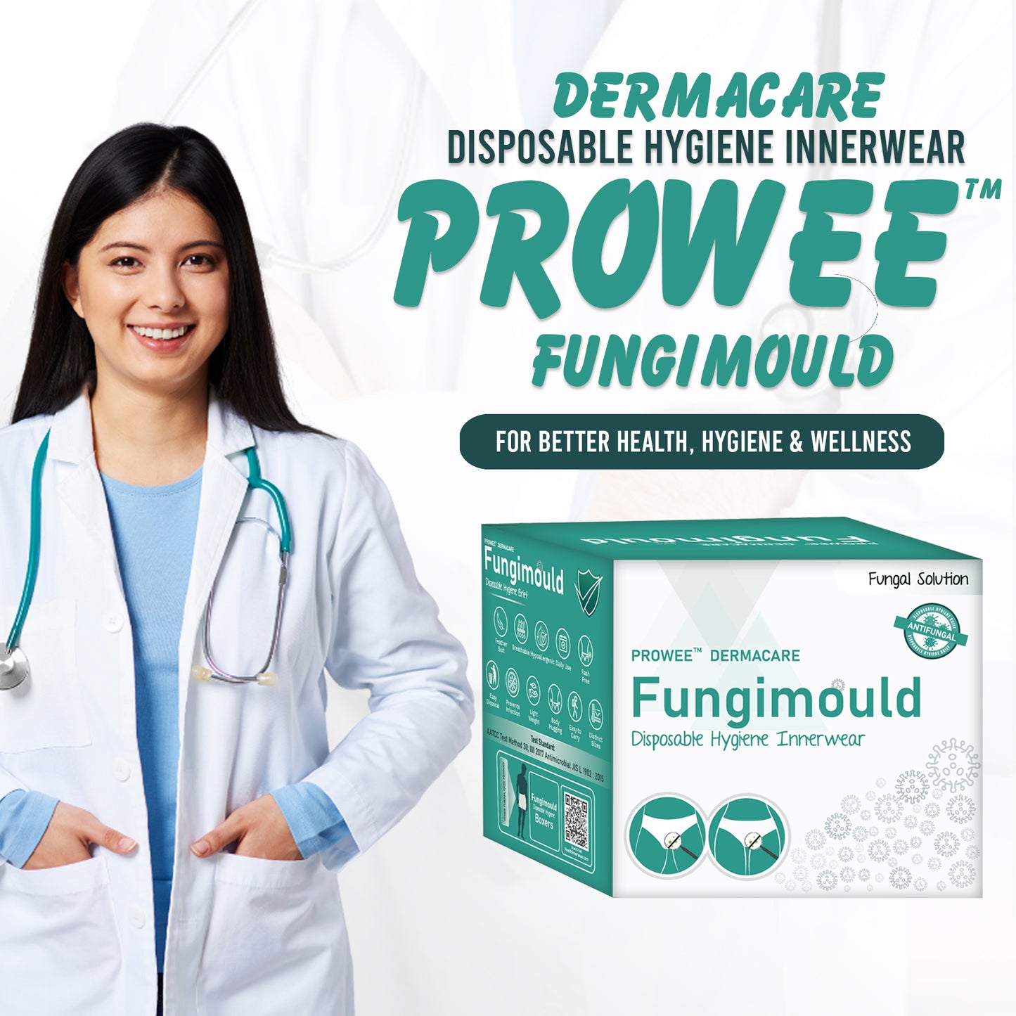 Disposable Panties (Undies/Innerwears) for Women with Fungal Infection Prevention Properties - Prowee Fungimould (Women)