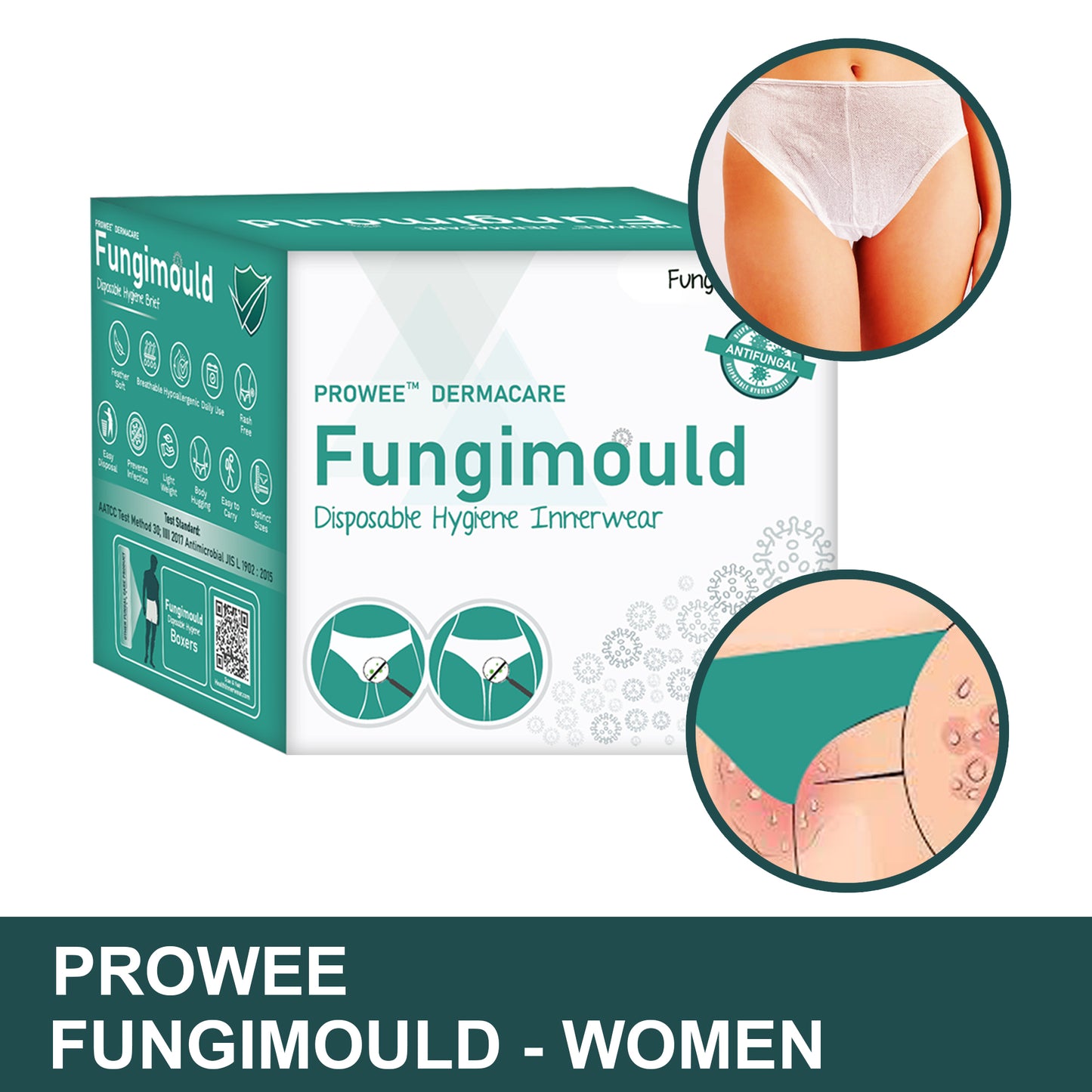 XL Size Disposable Panties (Undies/Innerwears) for Women with Fungal Infection Prevention Properties - Prowee Fungimould (Women)