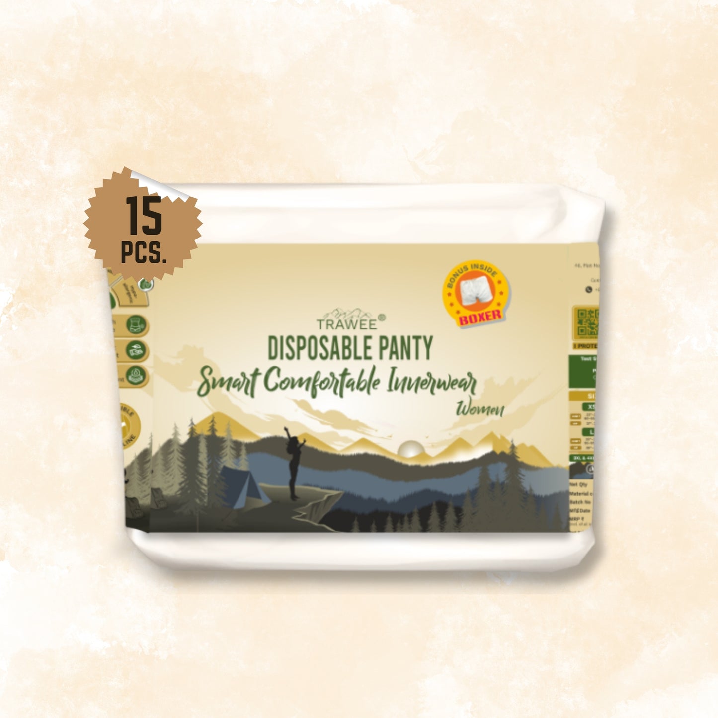 Trawee Disposable Women Panty with Free Boxer | Travel, Periods, Maternity, Spa,Night Wear| Anti Fungal & Anti Bacterial Underwear| Absorbs Sweat & Daily Discharge| Rash Free