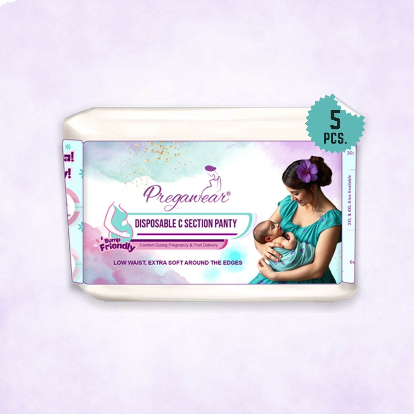 Pregawear Disposable C Section Panty | Low Waist Design Pregnancy Panties for Women| Maternity Panty After Delivery| Soft, Breathable, Antibacterial & Antifungal Full Coverage Underwear| Caesarean & Normal Delivery New Mothers