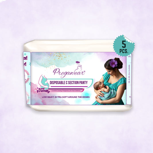 Pregawear Disposable C Section Panty | Low Waist Design Pregnancy Panties for Women| Maternity Panty After Delivery| Soft, Breathable, Antibacterial & Antifungal Full Coverage Underwear| Caesarean & Normal Delivery New Mothers