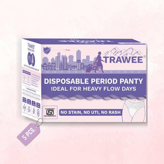 TRAWEE Disposable Period Panties for Heavy Flow with High Absorption Capacity,Customised Fitting Overnight Protection- TRAWEE PP
