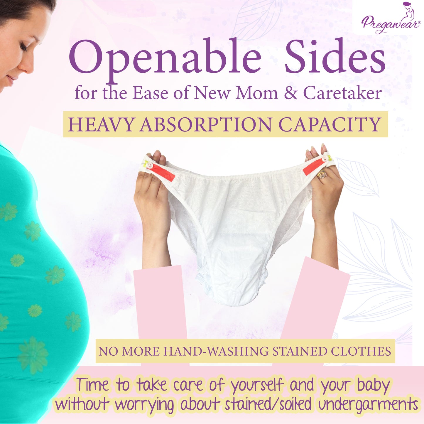 Pregawear Lochia Maternity C-Section Panty – Disposable Period Panty for Heavy Flow Postpartum, Rash-Free and Leak-Proof for Normal Delivery