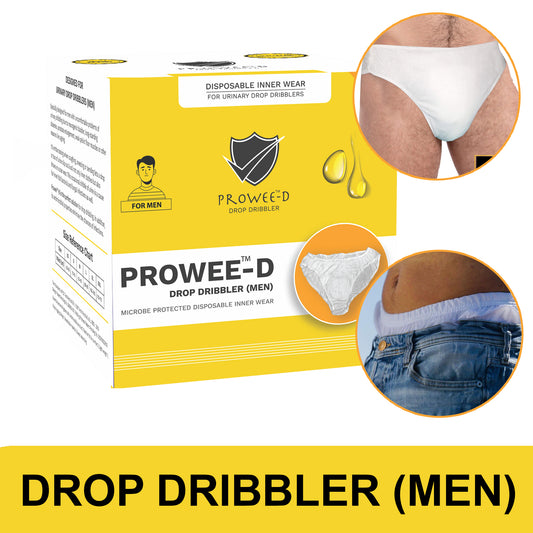 Better Than Adult Diaper, Disposable Customised Men briefs for Dribbling (Small Volume- Drops), Microbe protected for the entire day Prowess-D ( Drop Dribbler Men)