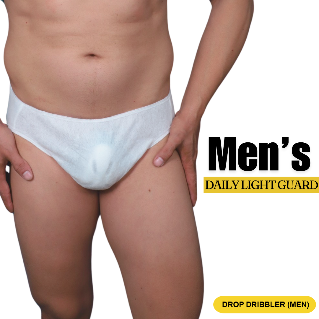 NOT an Adult Diaper, BUT Disposable Customised Men briefs for Dribbling (Small Volume- Drops), Microbe protected for the entire day Prowess-D ( Drop Dribbler Men)