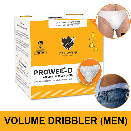 XL Size Better Than Adult Diaper,Disposable Customised Men briefs for Urinary Incontinence/Leak (Large Volume), Microbe protected. Prowee-D ( Volume Dribbler Men)