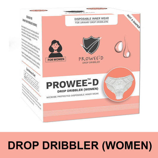 NOT an Adult Diaper, BUT Disposable Customised Women Panties for Dribbling or Discharge (Small Volume- Drops), Microbe protected for the entire day for-Prowee-D (Drop Dribbler Women)