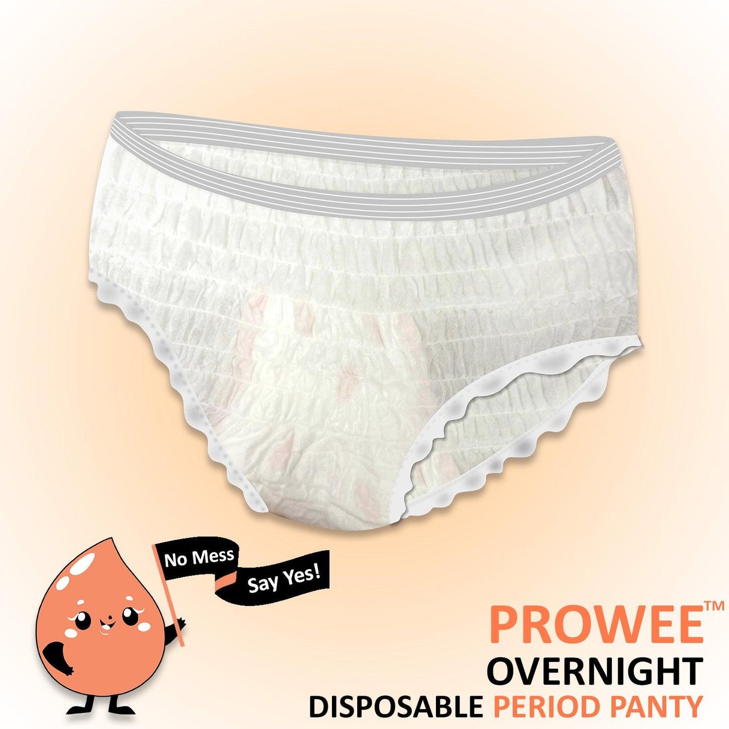 Prowee Overnight Disposable Period Panty with Leak Guard to Prevent Staining and Leakage | High Absorption | All Night Protection | Worry Free Sleep | Ideal for Heavy Flow Days - Prowee