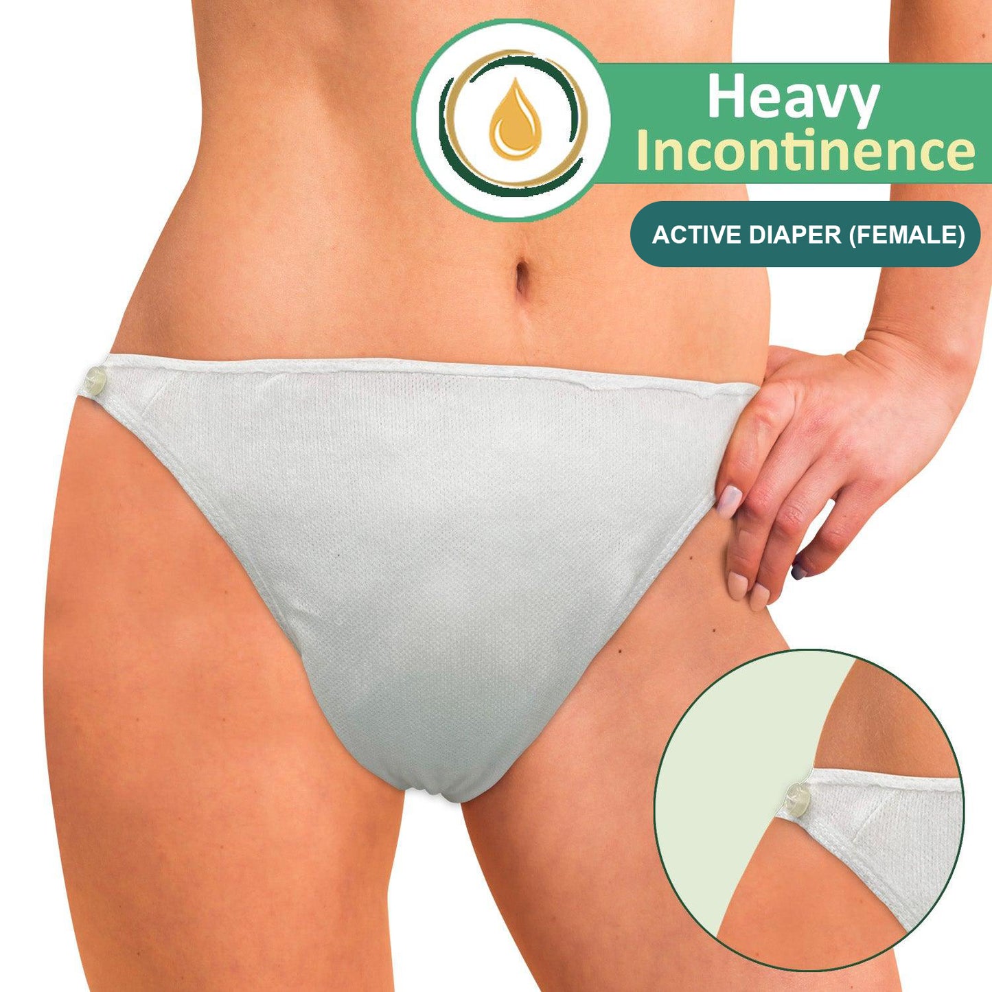 Active Adult Diaper for Women "Panty Style" for Incontinence,Customised to Size with Easy to Fix Button, Microbe Protected--Prowee Active Adult Diaper (Women)