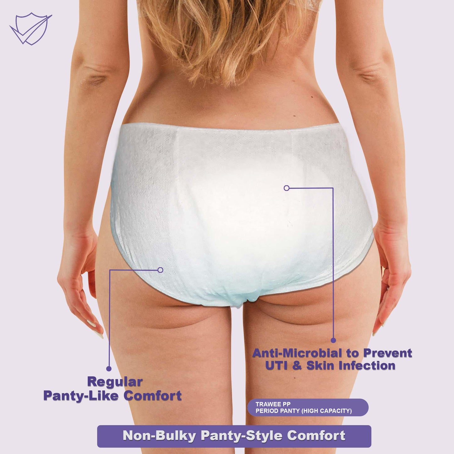TRAWEE Disposable Period Panties for Heavy Flow with High Absorption Capacity,Customised Fitting Overnight Protection- TRAWEE PP