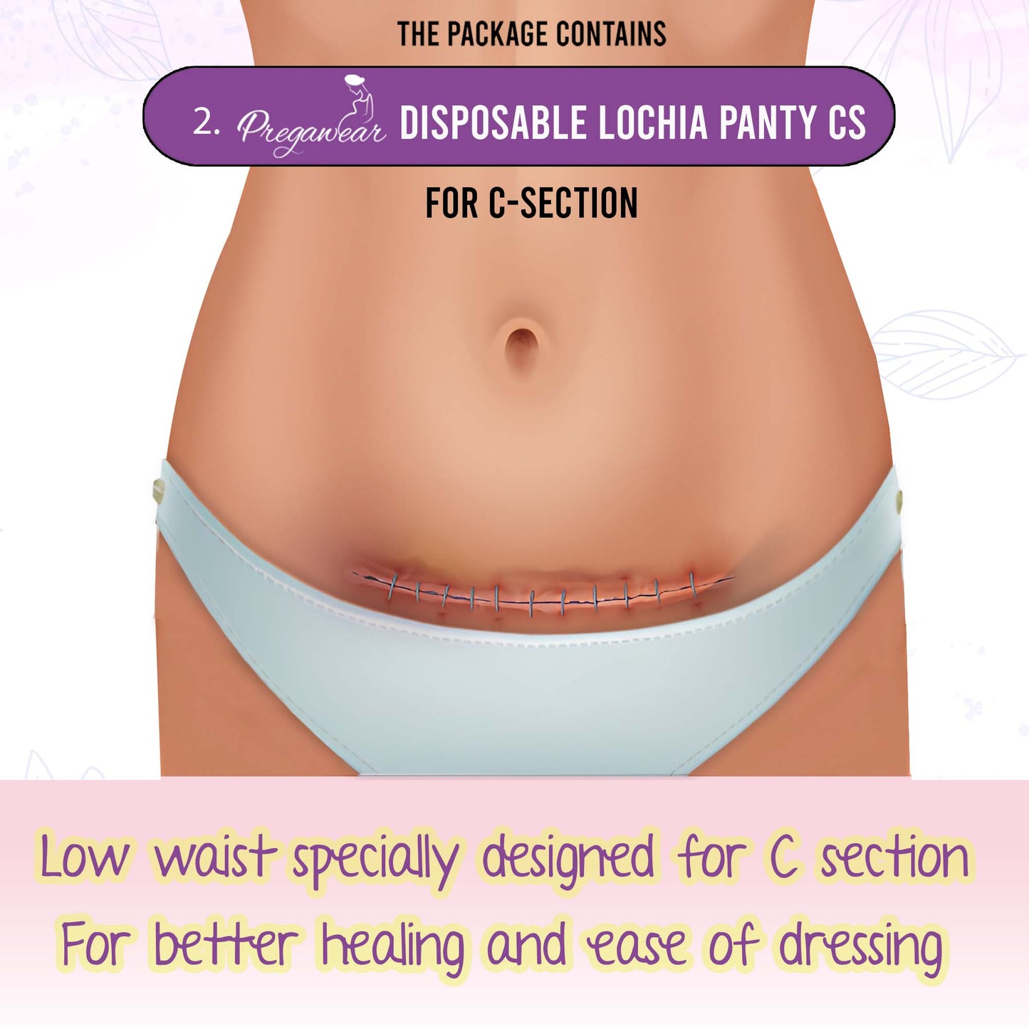 Pregawear Lochia & CS Maternity Panty Combo| Disposable Postpartum Underwear for Normal Delivery & C-Section Recovery| Antifungal, Antibacterial, Breathable, Leak-Proof Panties for New Mothers