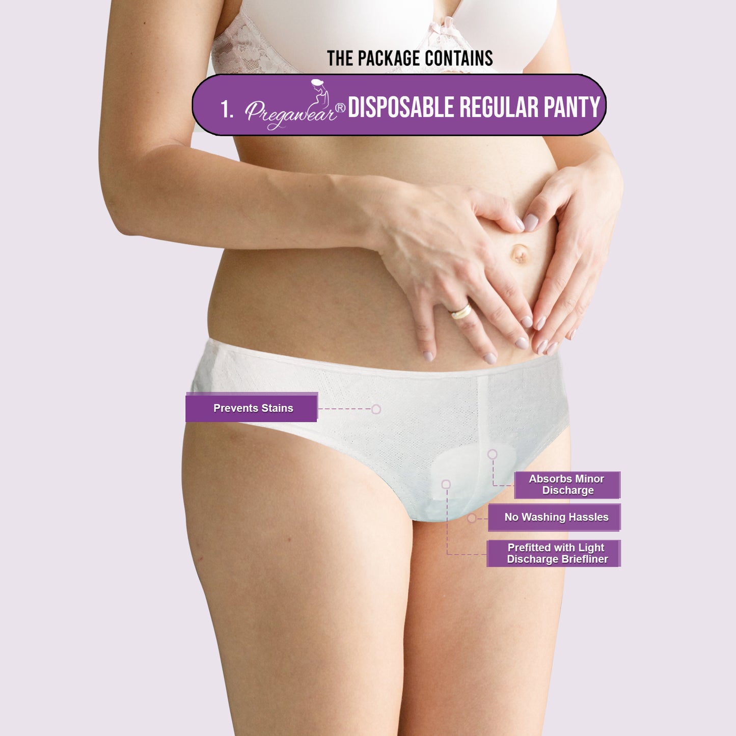 Pregawear Postpartum Panty & Disposable Panties Combo| Heavy Flow & Light Discharge| Soft Breathable Leak-Proof Underwear for New Mothers| Comfortable Rash-Free Pregnancy & After Delivery Care