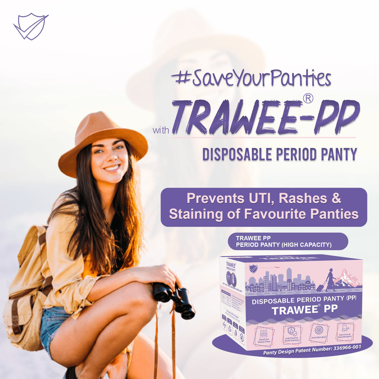TRAWEE Disposable Period Panties for Heavy Flow with High Absorption Capacity,Customised Fitting Overnight Protection- TRAWEE PP