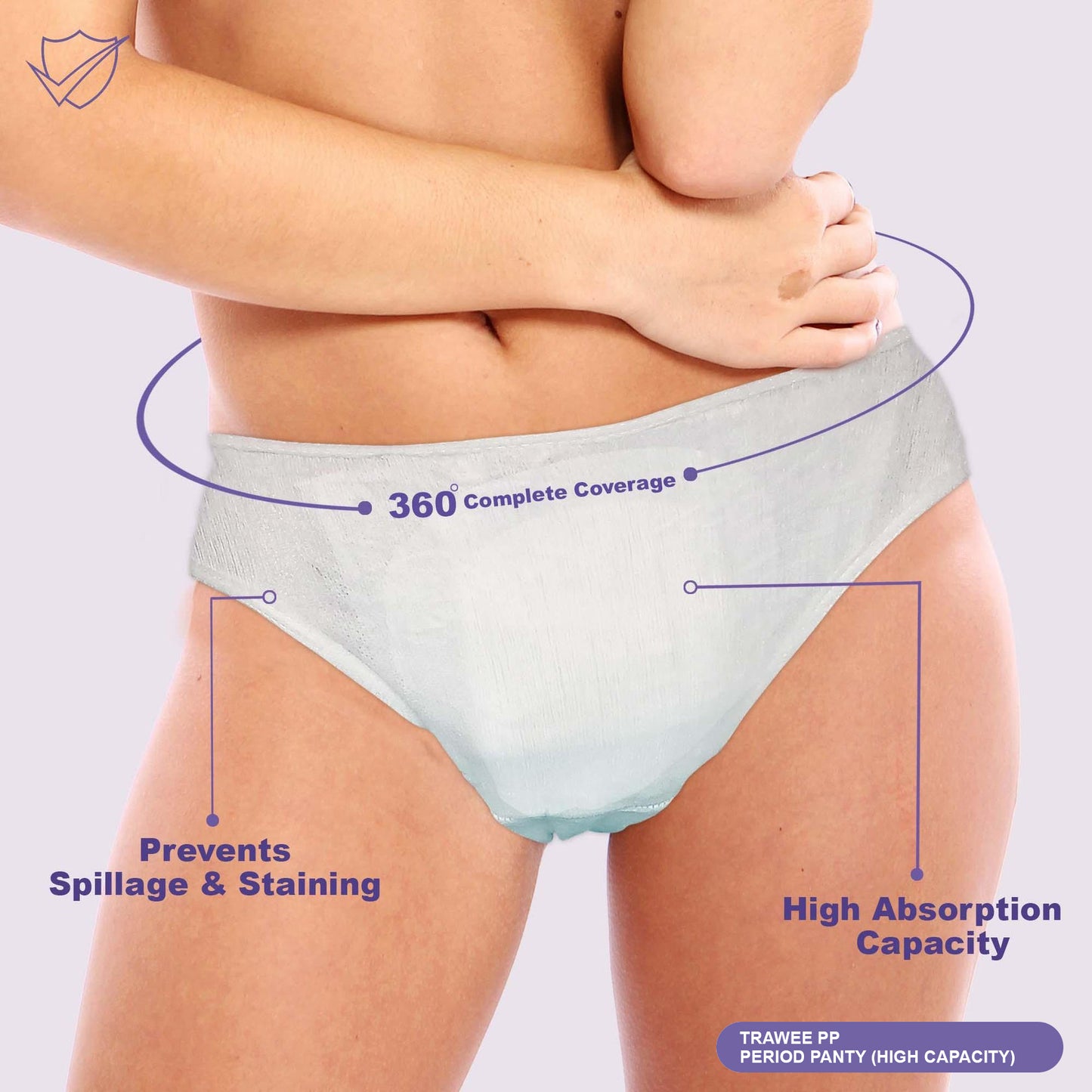 TRAWEE Disposable Period Panties for Heavy Flow with High Absorption Capacity,Customised Fitting Overnight Protection- TRAWEE PP