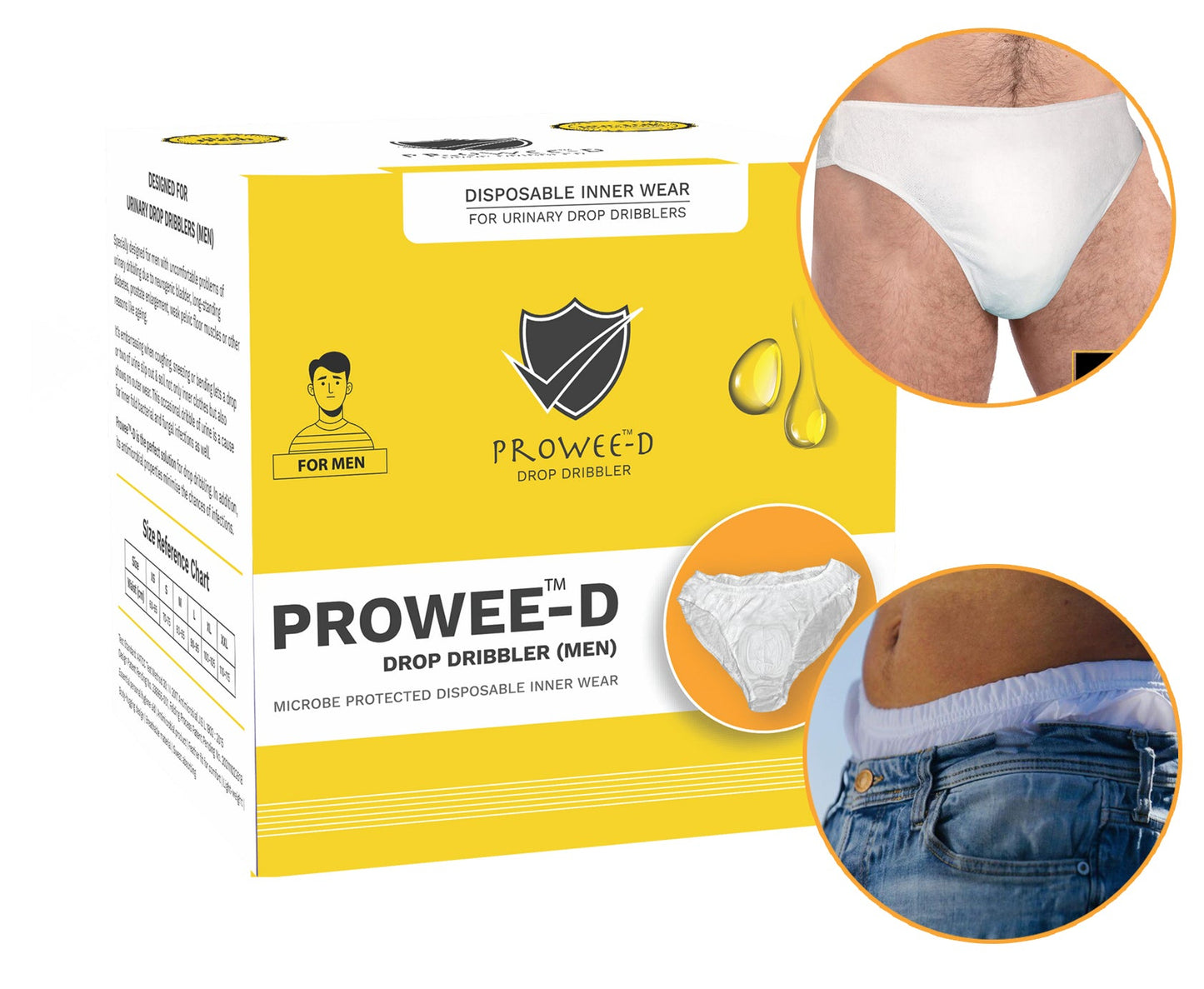 XL Disposable Customised Men briefs for Dribbling (Small Volume- Drops), Better Than Adult Diaper
