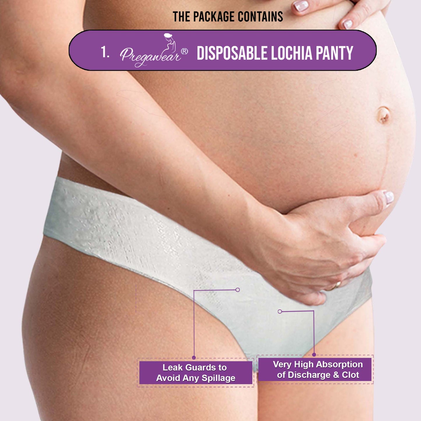 "Pregawear Lochia Maternity Panty(5) & Postpartum Panty(5) Combo | Disposable Antifungal Antibacterial Innerwear for New Mothers | Soft, Breathable, Leak-Proof Panties After Delivery Care  "